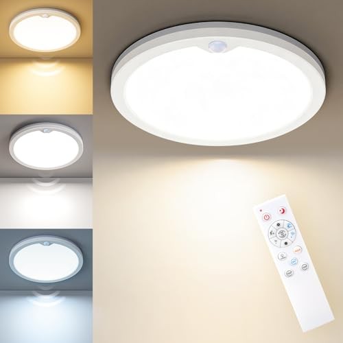 Motion Sensor Ceiling Light with Remote, Night Light 2000K, 8.7 Inch 1 Pack