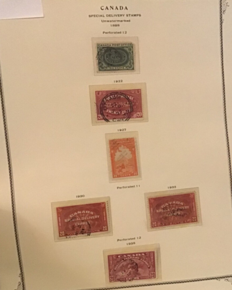 Canada SCOTT# E1 E2 E3 E4 E5 E6 special delivery VF Used stamps lot