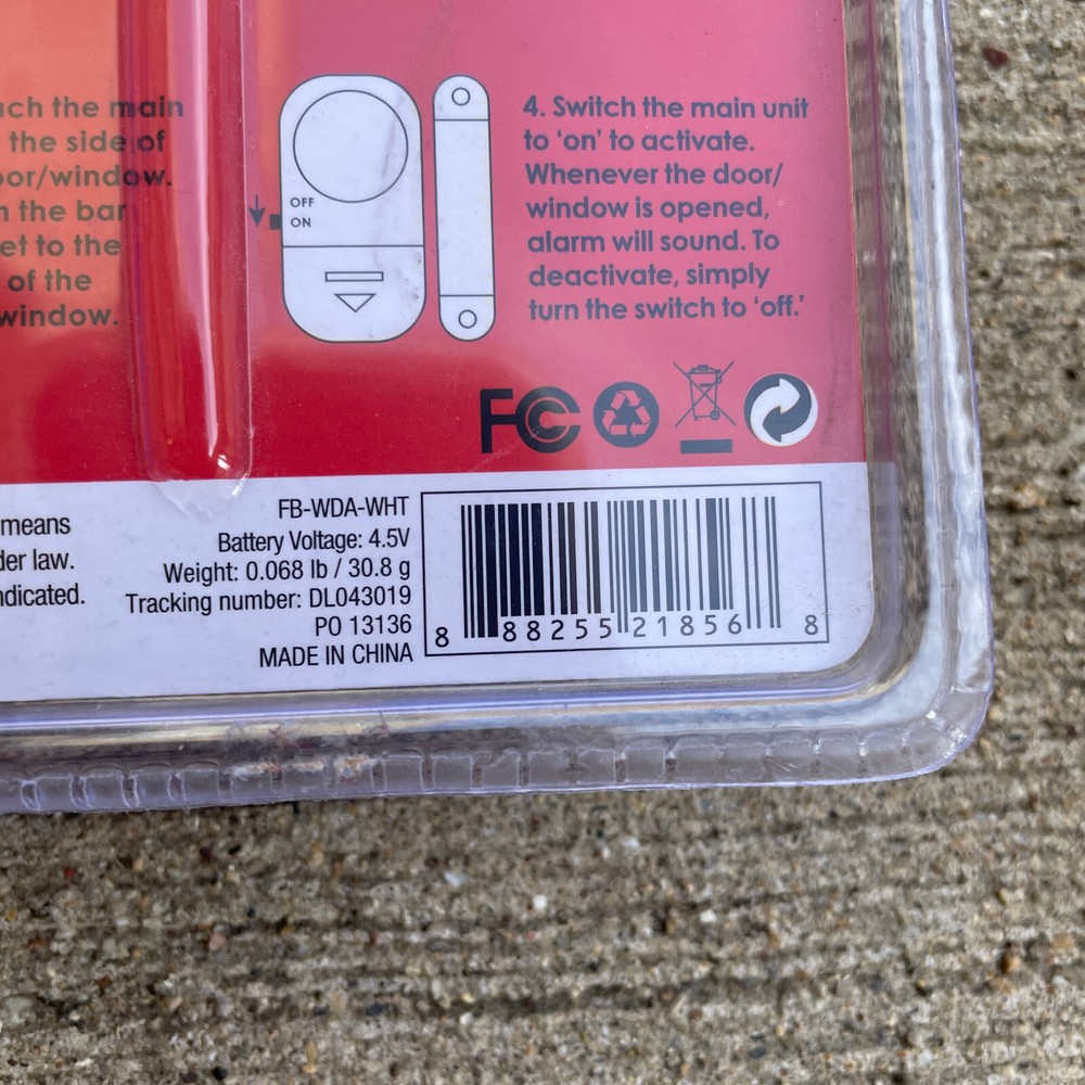 Vibe e-ssentials Window & Door Security Alarm Simple Install 2-pack New Sealed