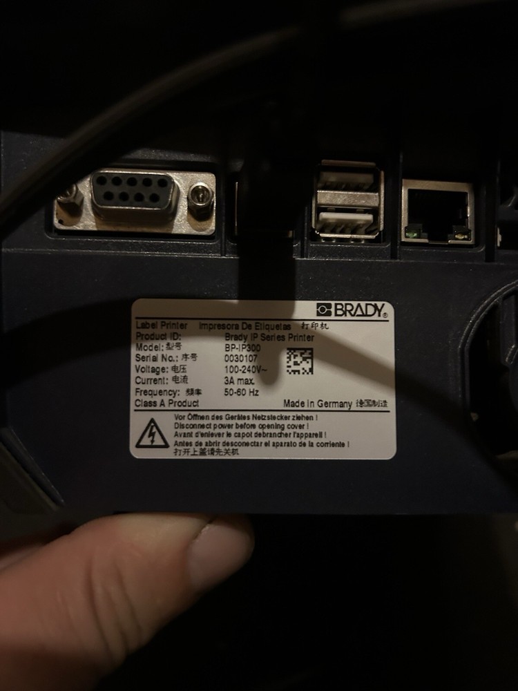 Brady Thermal Label Printer BP-IP300 Working