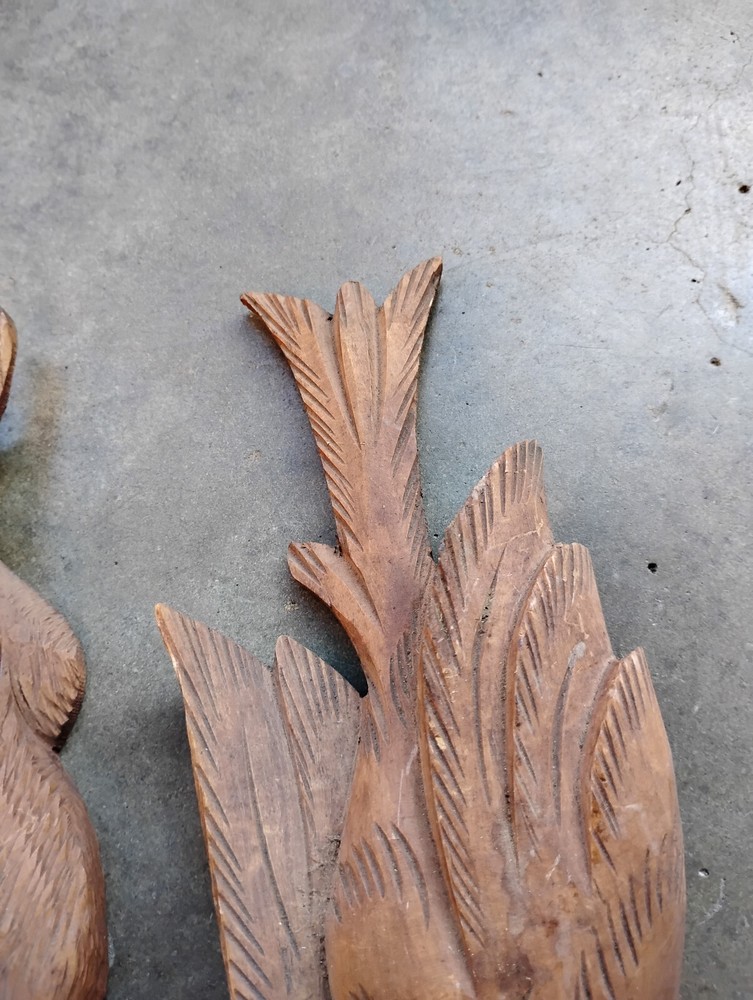 VINTAGE CUCKOO CLOCK RABBIT AND PHEASANT TRIM PIECES