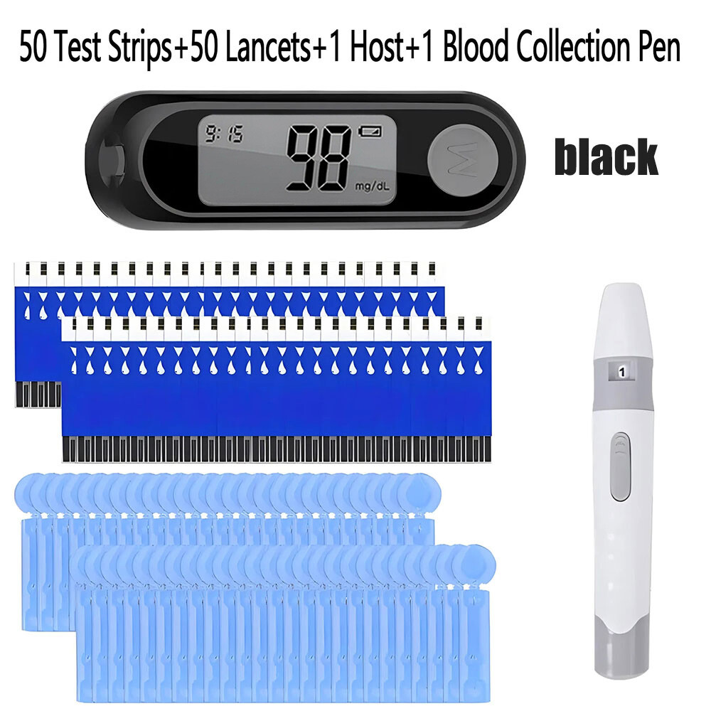 Blood Glucose Meter Diabetes Testing Kit Sugar Meter Glucometer 50 Test Strips