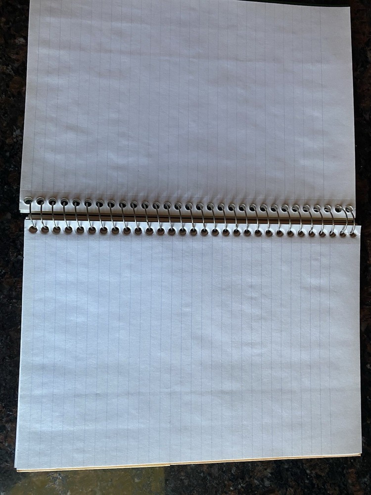 College Ruled notebook 9.5in X 6in