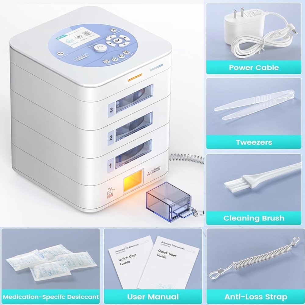 Pill box Automatic Pill Dispenser 42-Day Smart Pill Organizer Smart App Control