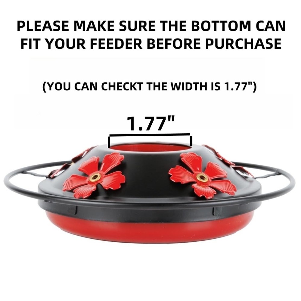 2 Pack Hummingbird Feeder Base Replacement Part Accessories Set - Black