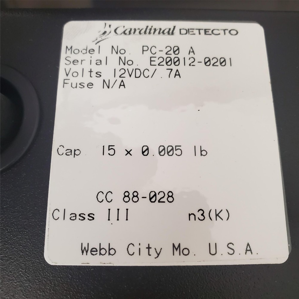 Cardinal Detecto PC-20A Price Computing Measuring Scale