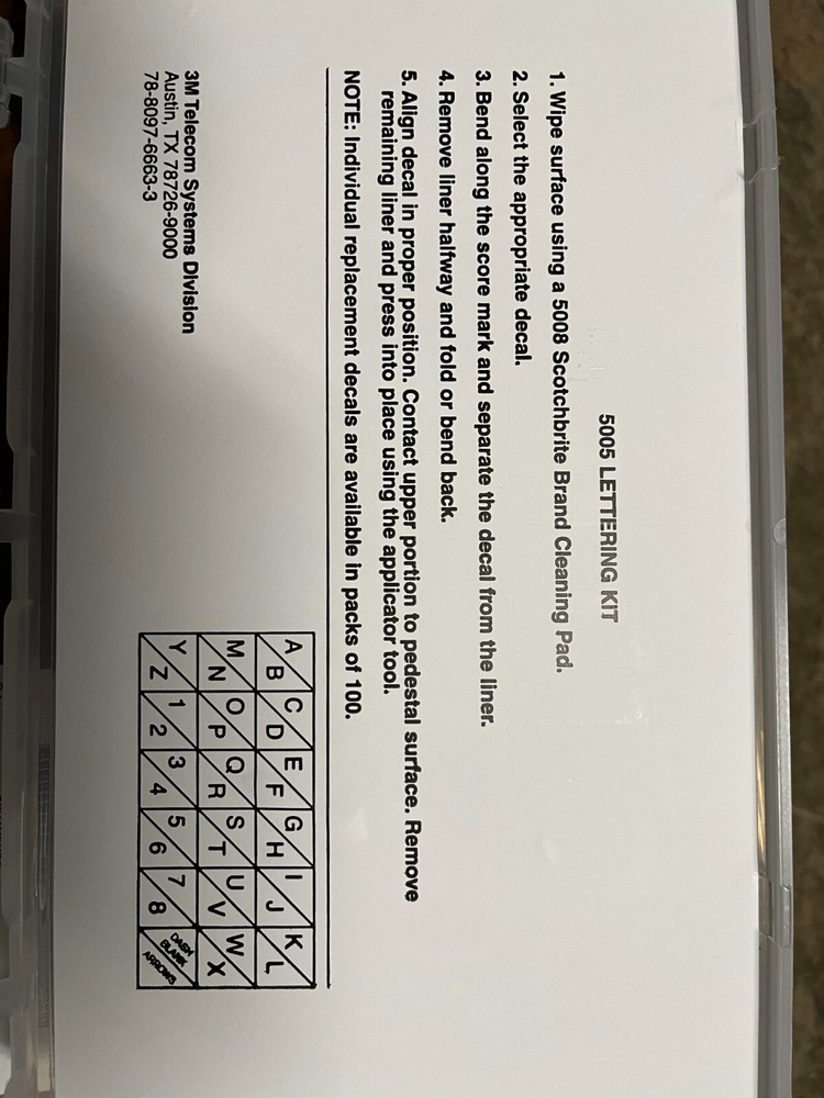 3M 5005-KIT Reflective Lettering/Labeling Kit