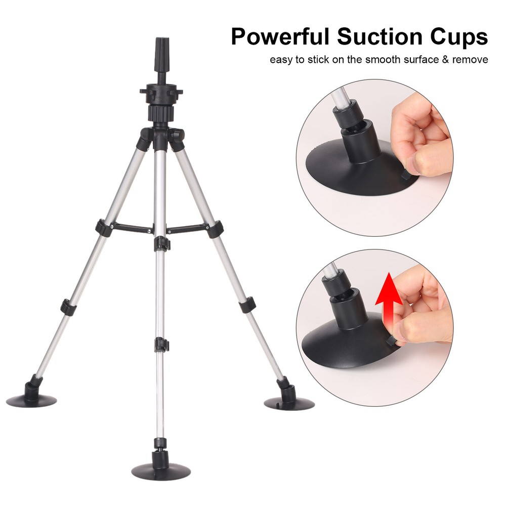 Stand Tripod with Suction Cups Adjustable Mannequin Head Stand Q6V5