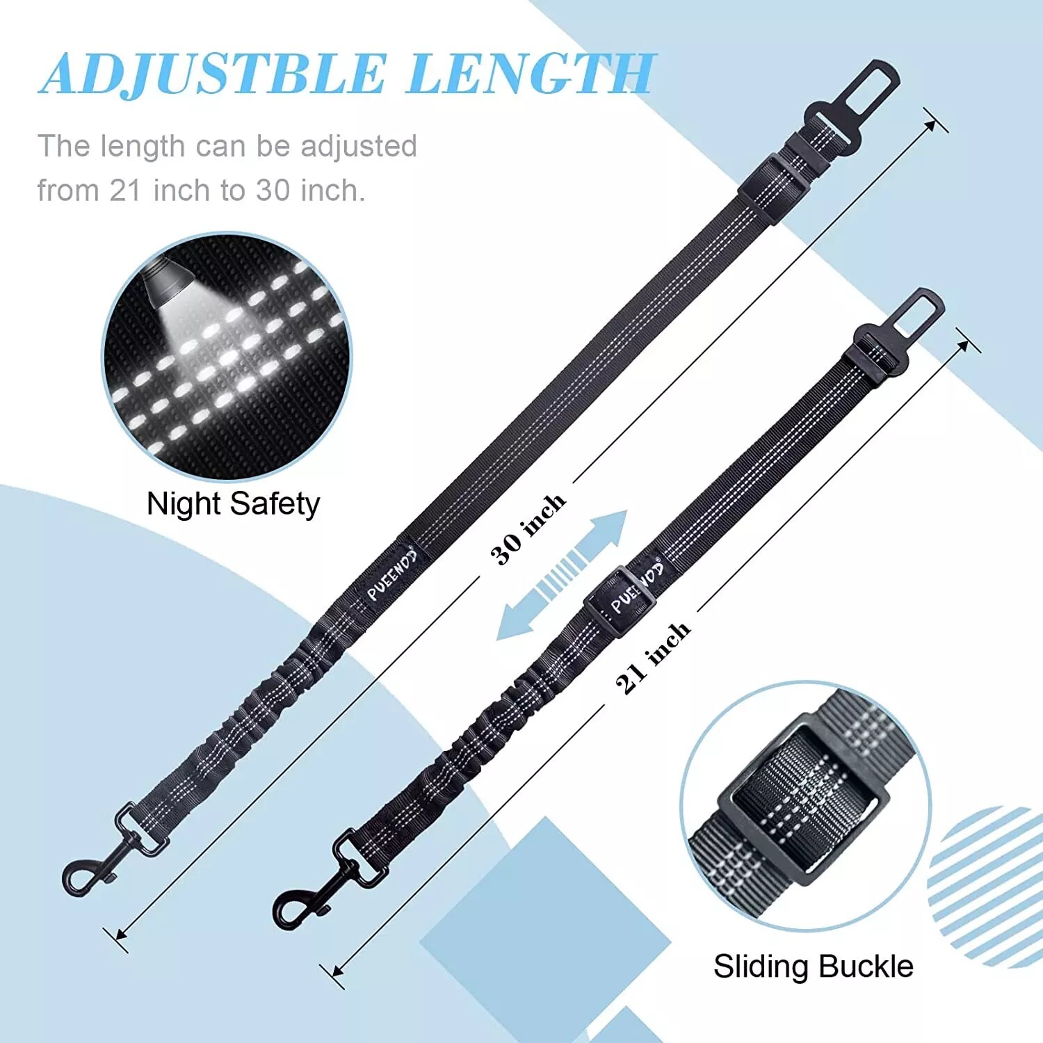 2 Pack Dog Seat Belt Adjustable Dog Car Seatbelts Pet Vehicle Safety Harnesses