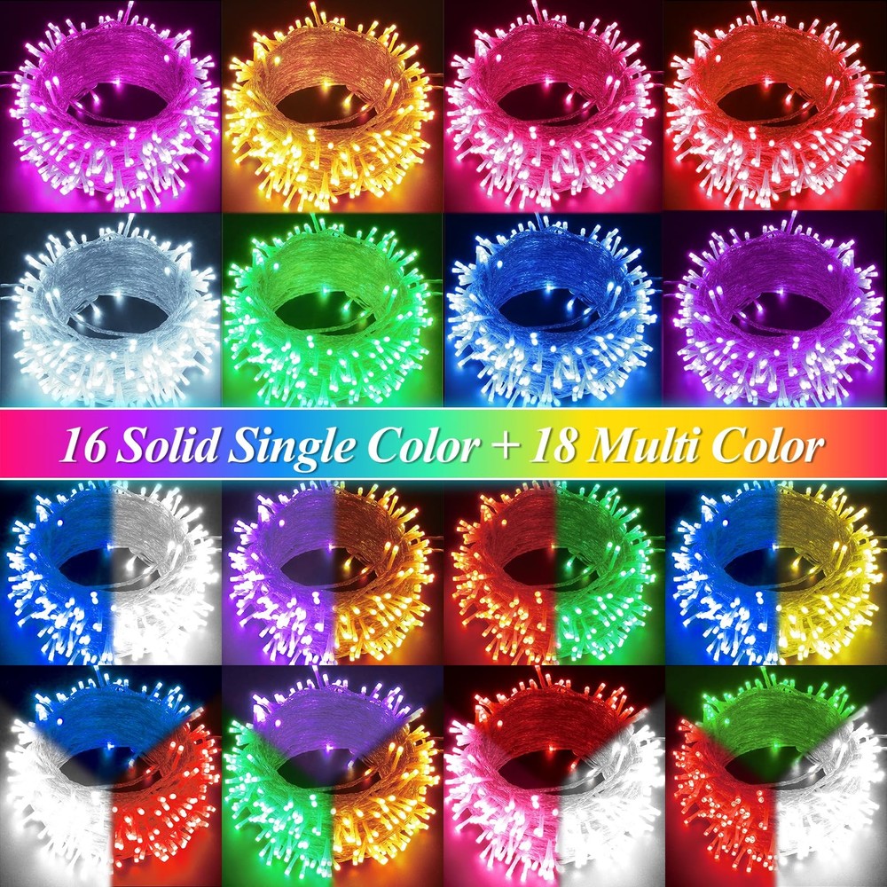 Color Changing Christmas String Lights with Remote, 35 Colors 66FT 200LED Str...