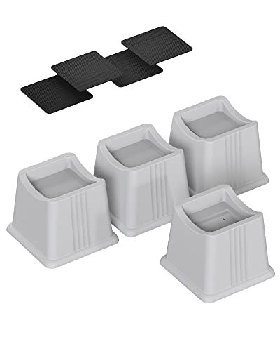 3 Inch Heavy Duty Bed Risers Stackable Blocks for Couch Chair Bedpost, 4 Pack