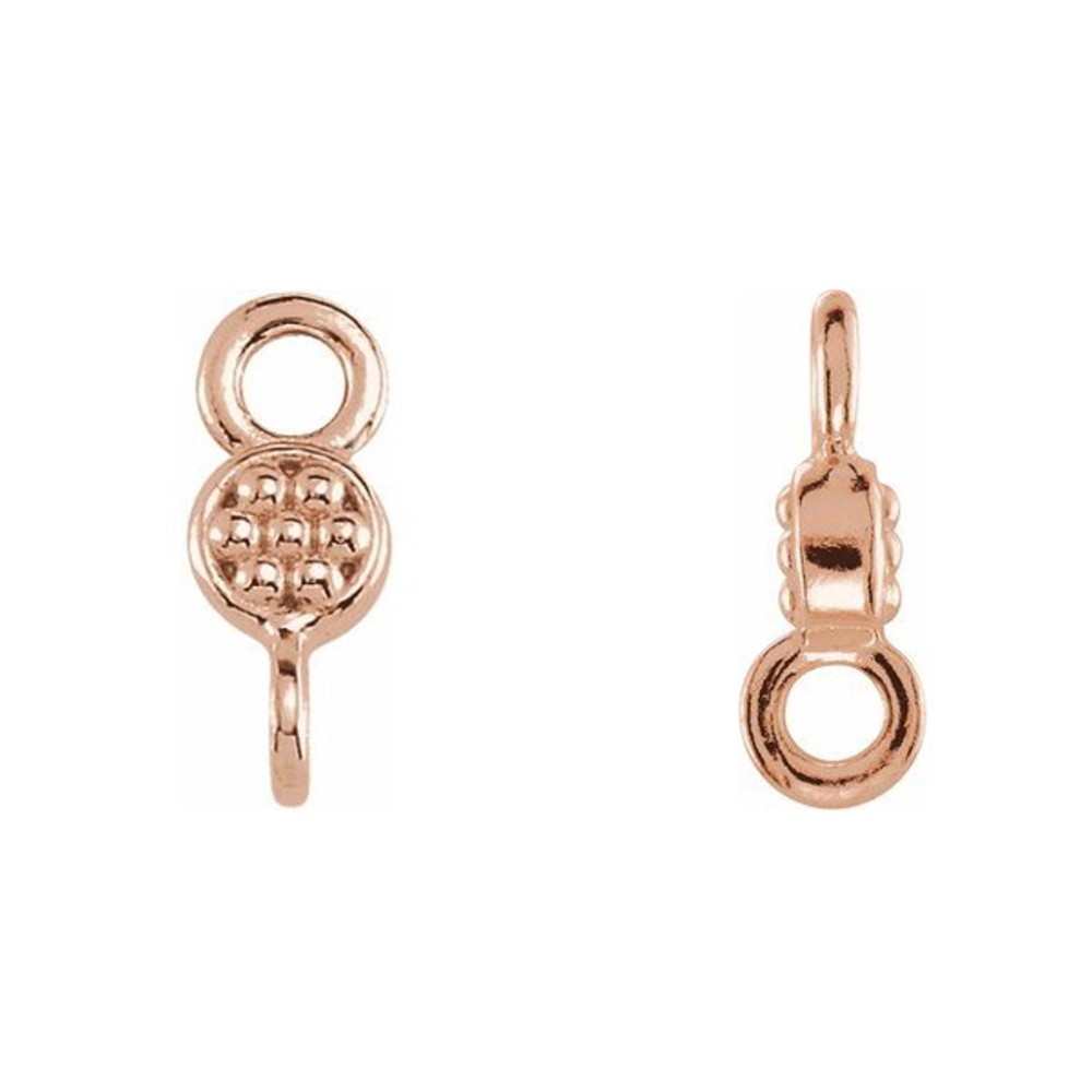 14K 18K Gold or Silver Round Beaded Milgrain Shape Tiny Dangle Mount Charm Drop