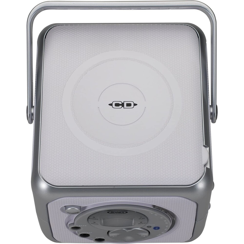 JENSEN CD555 SILVER PORTABLE BLUETOOTH MUSIC SYSTEM WITH CD