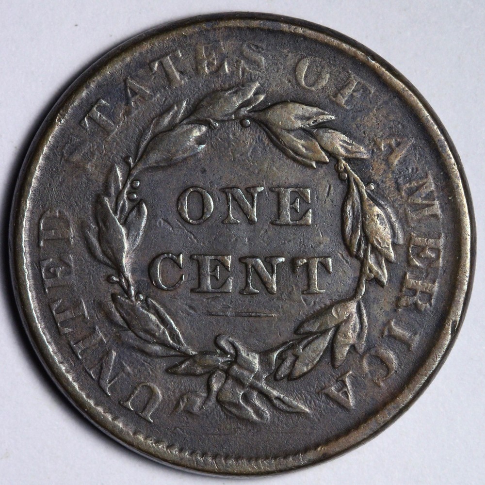 1837 Coronet Head Large Cent VF E121 UAKNM