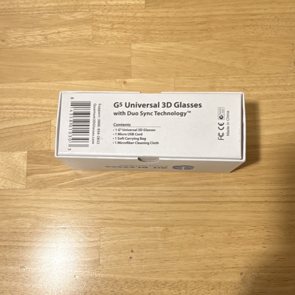 Excelvan G5 Universal 3D Active Glasses for Projector Rechargeable Black