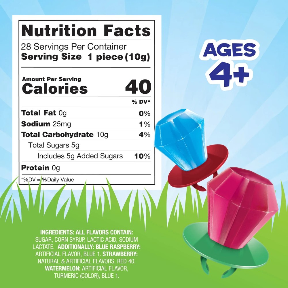 Ring Pop Easter Candy Lollipop Assorted Fruit Flavors, 28 Count Box