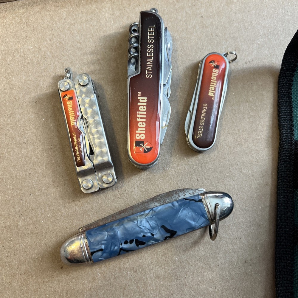 Sheffield Multi Tool pocket knife Flash Light Carrying Pouch Belt Loop