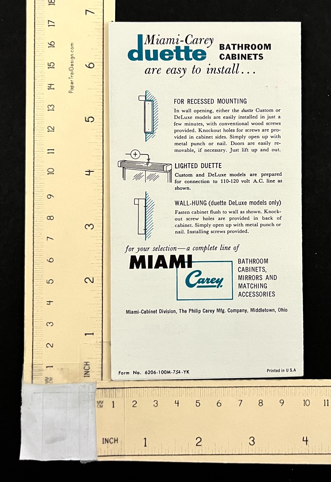 1954 Miami Carey Duette Bathroom Cabinets Vintage Advertisement Models Pamphlet