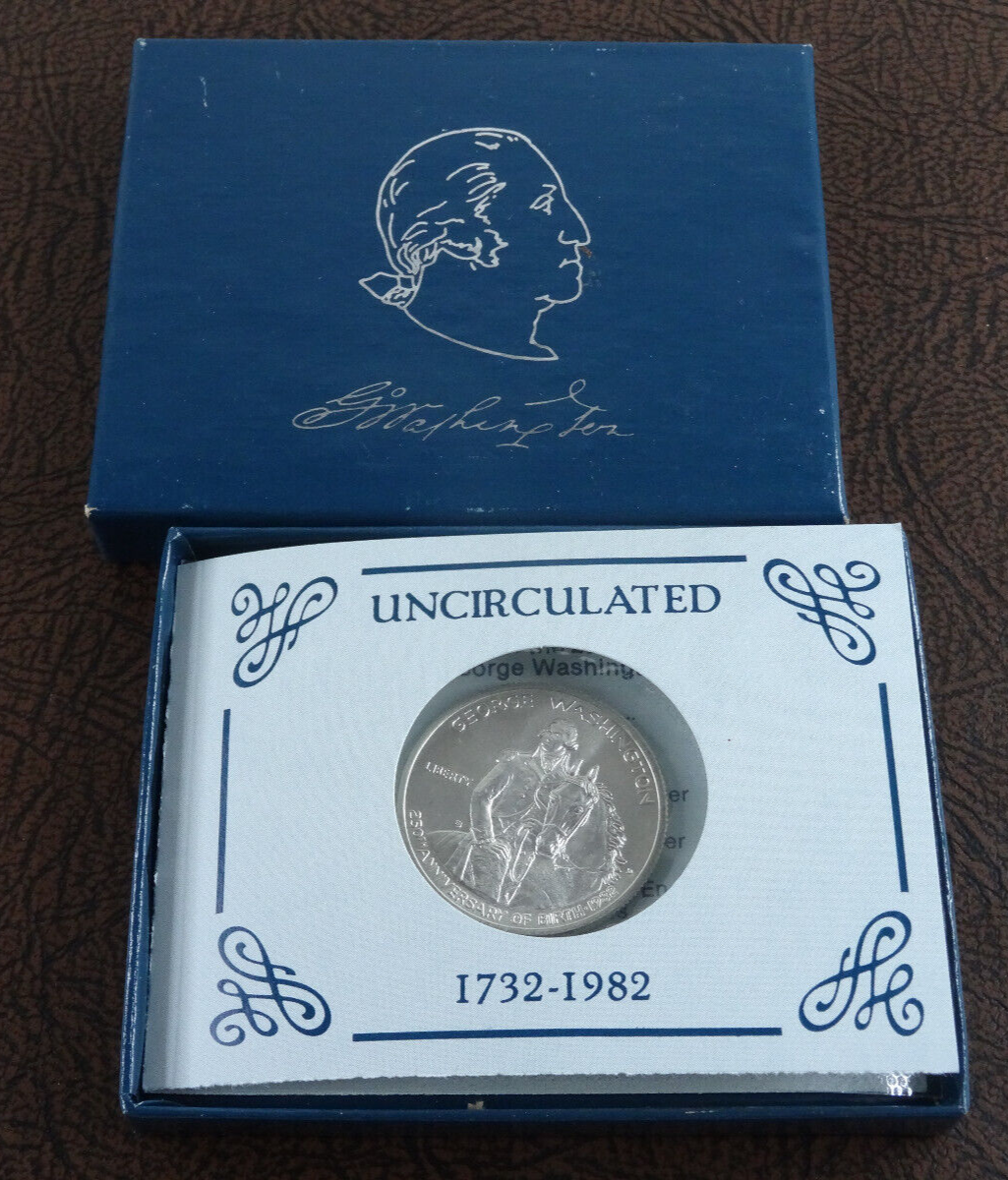 1982-D George Washington Commemorative Half Dollar BU Unc 50C 90% SIlver US Coin