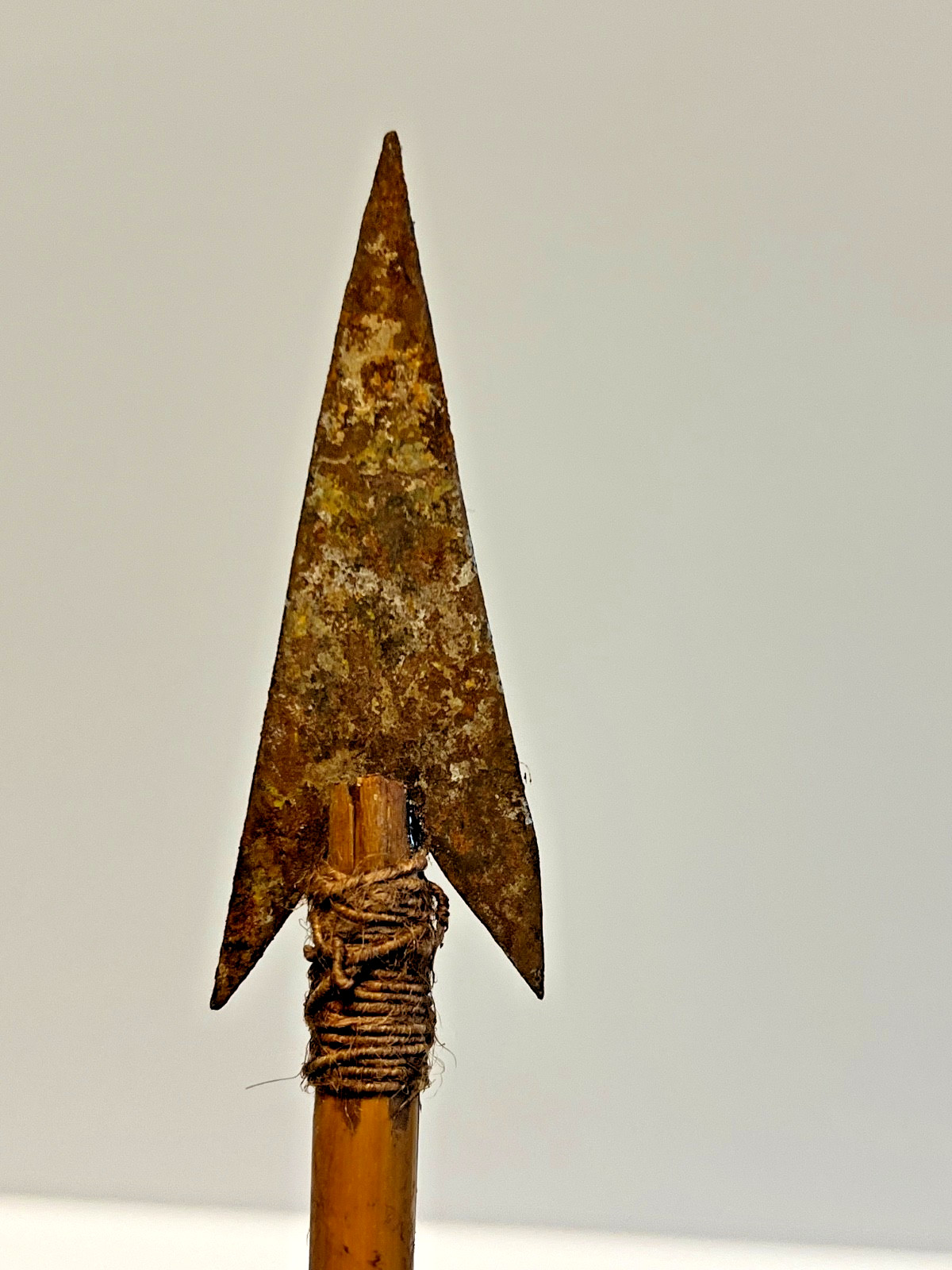 Original Native American Indian Arrow; Metal Tip; Feathers; Sinew; #E9