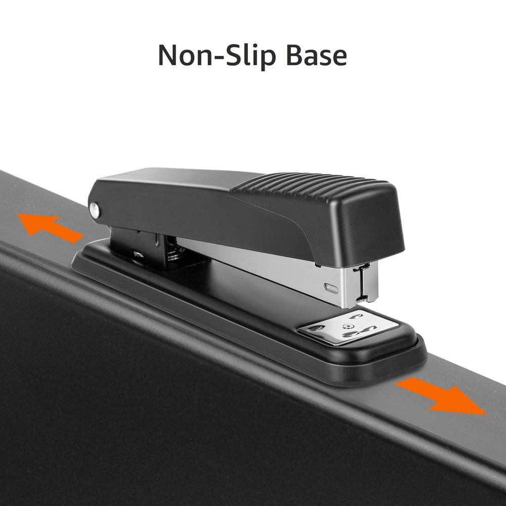 Amazon Basics Full-strip Metal Office Desktop 3 Count (1 Pack), Black