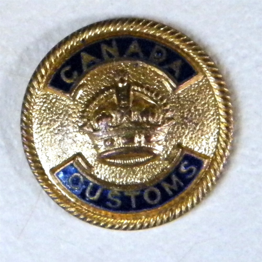Bb Enamel CANADA CUSTOMS UNIFORM BUTTON Medium