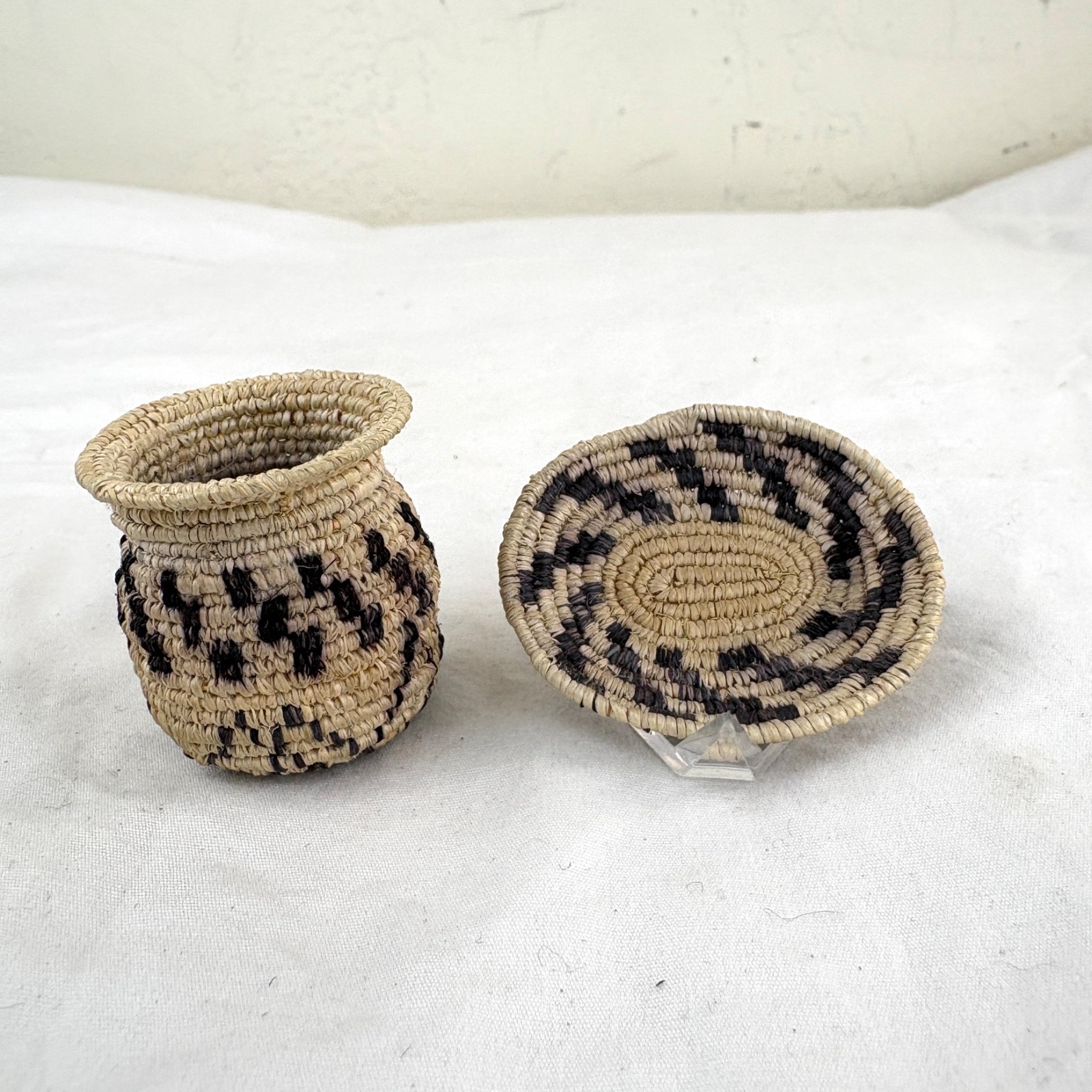 Two Miniature White Mountain Apache Basket