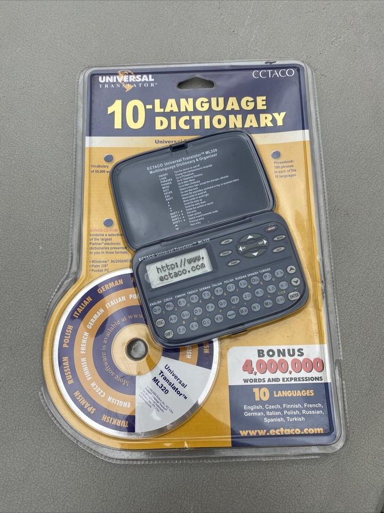 New Ectaco ML320 Universal Translator 10 Languages Dictionary & Organizer