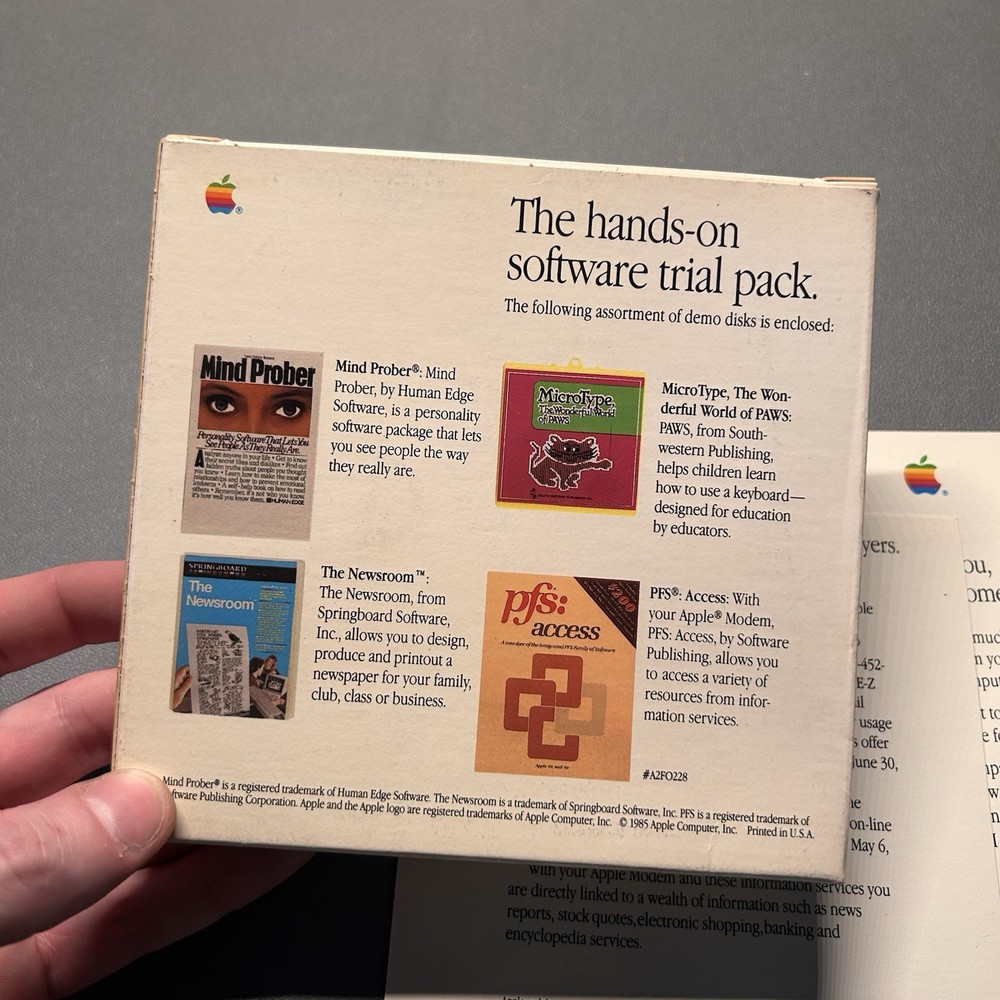 Vintage Apple Hands On Software Trial Pack Floppy Discs For Apple IIc Computer