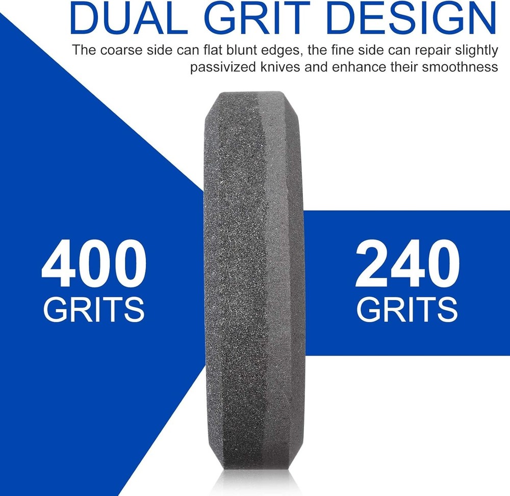Axe Sharpener Sharpening Dual Grit Multipurpose Puck Gray, Black