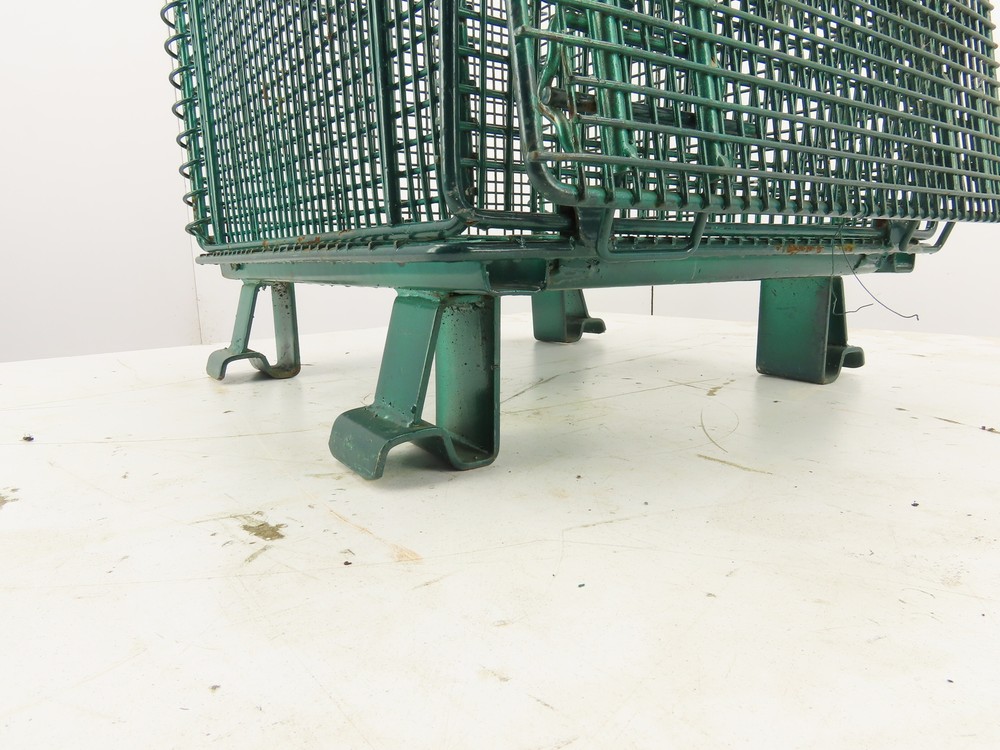 Miniature Collapsible Folding Stackable Industrial Wire Baskets 18"x20"x16"Green