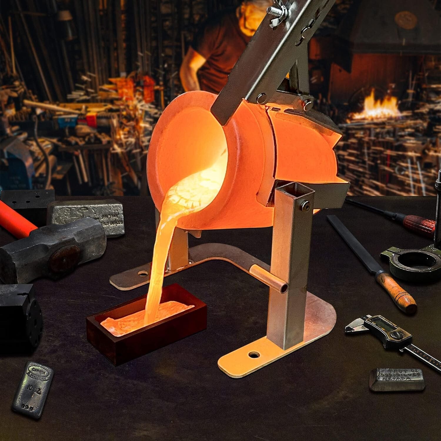 Premium Black Graphite Crucible, Silicon Carbide Clay Furnace Cup - 1800℃/3272℉