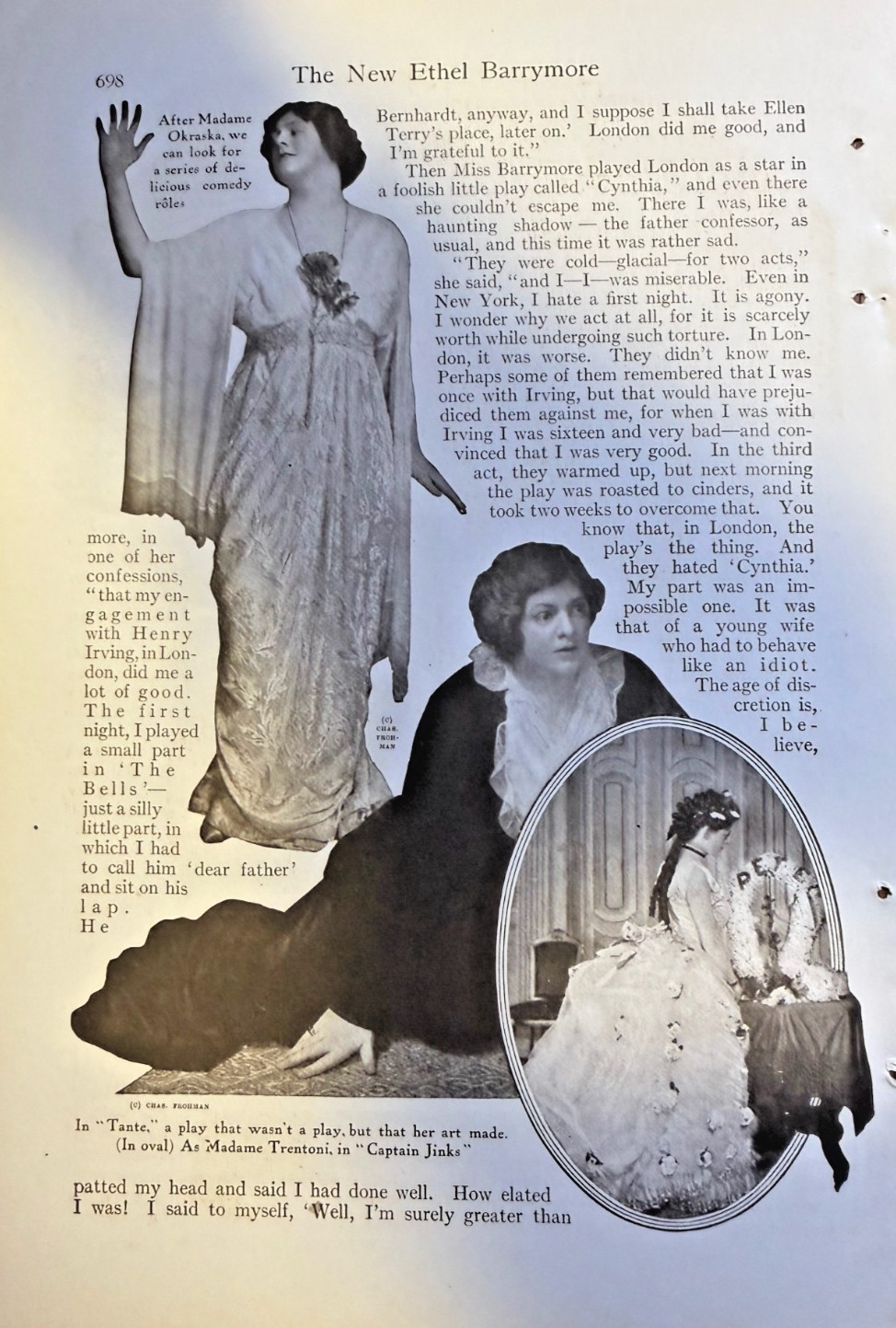 1914 Actress Ethel Barrymore illustrated