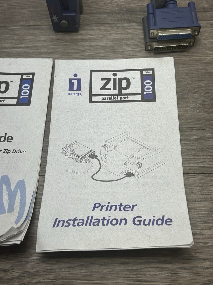 Iomega Zip 100MB External Disk Drive With Parallel Port Cables PC No Software