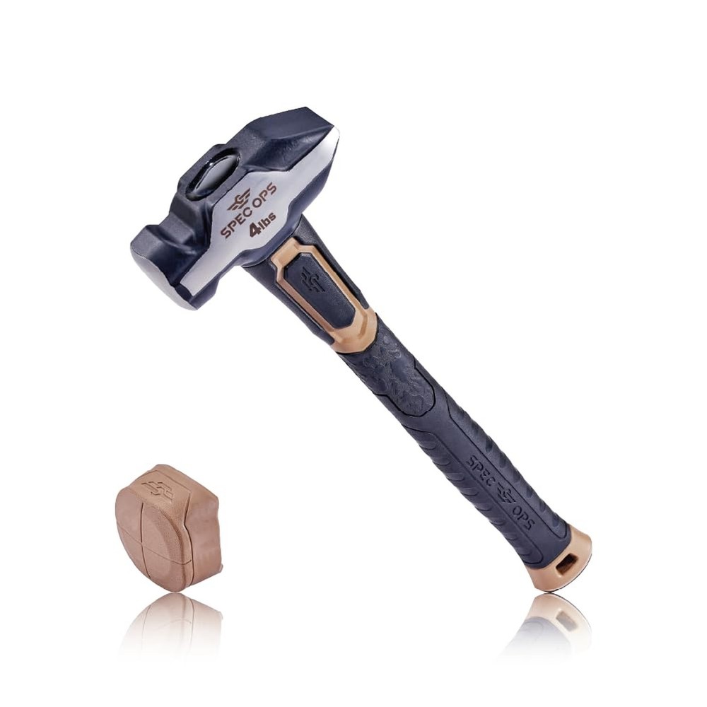 Spec Ops Tools Blacksmith Hammer, 4 lb Sledge hammer with Removable Soft Mall...
