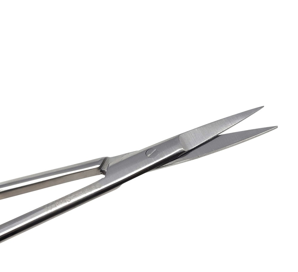 2Pcs Micro IRIS Dissecting Scissors STR + CRV Blades Gold Handle Shears - 4.5"