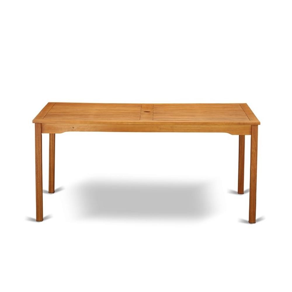Pemberly Row Rectangular Wood Patio Dining Table in Natural Oil