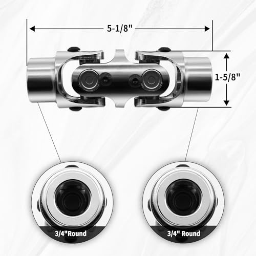 3/4"Round X3/4"Round Double U Joint Steering Universal Joint DOUBLE U Chrome