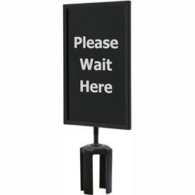 Queueway 7"x11" 1/4" Acrylic Sign Black Please Wait Here (Single Side)