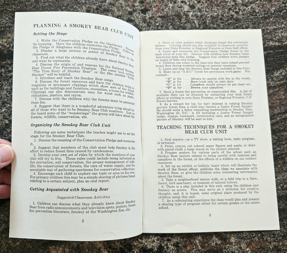 Smokey Bear Club Teaching Unit, 1966