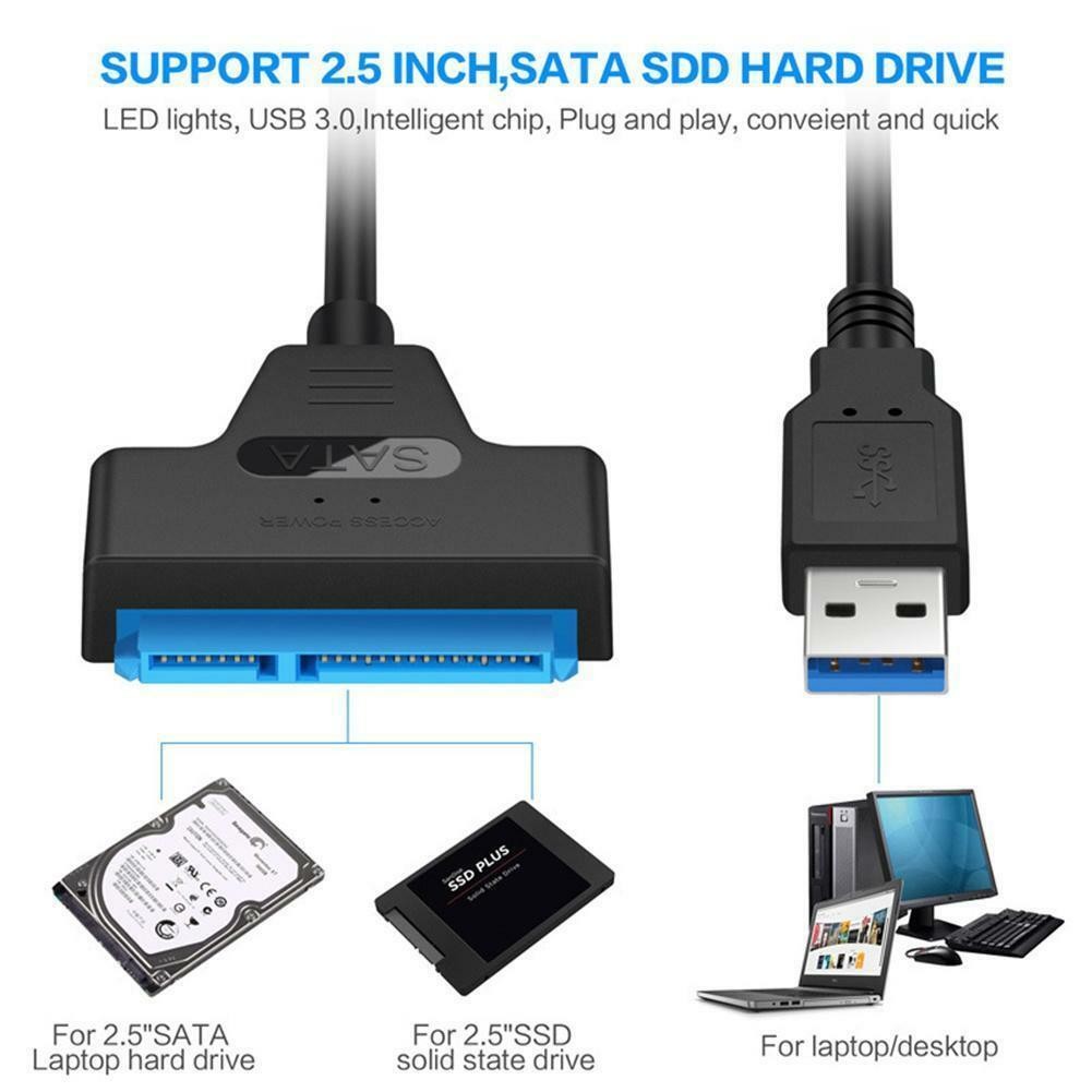 USB 3.0 to 2.5" SSD SATA III Hard Drive Adapter Cable UASP SATA HDD to USB 3.0