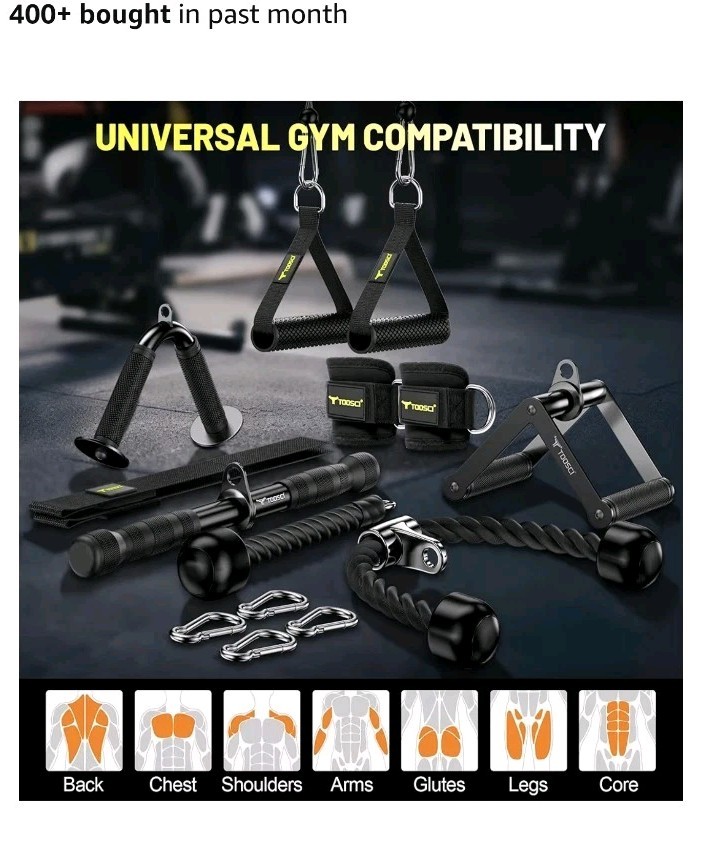 Cable Attachments for Gym, LAT Pulldown & Cable Machine Attachment Set: V-Shape!