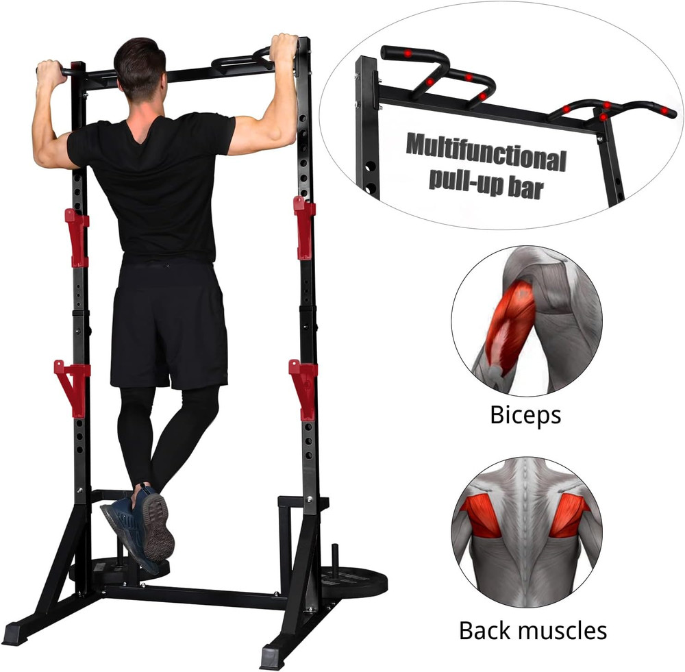 CANPA Multifunction Power Rack with Pull up Bar, Heavy Capacity and Adjustable S