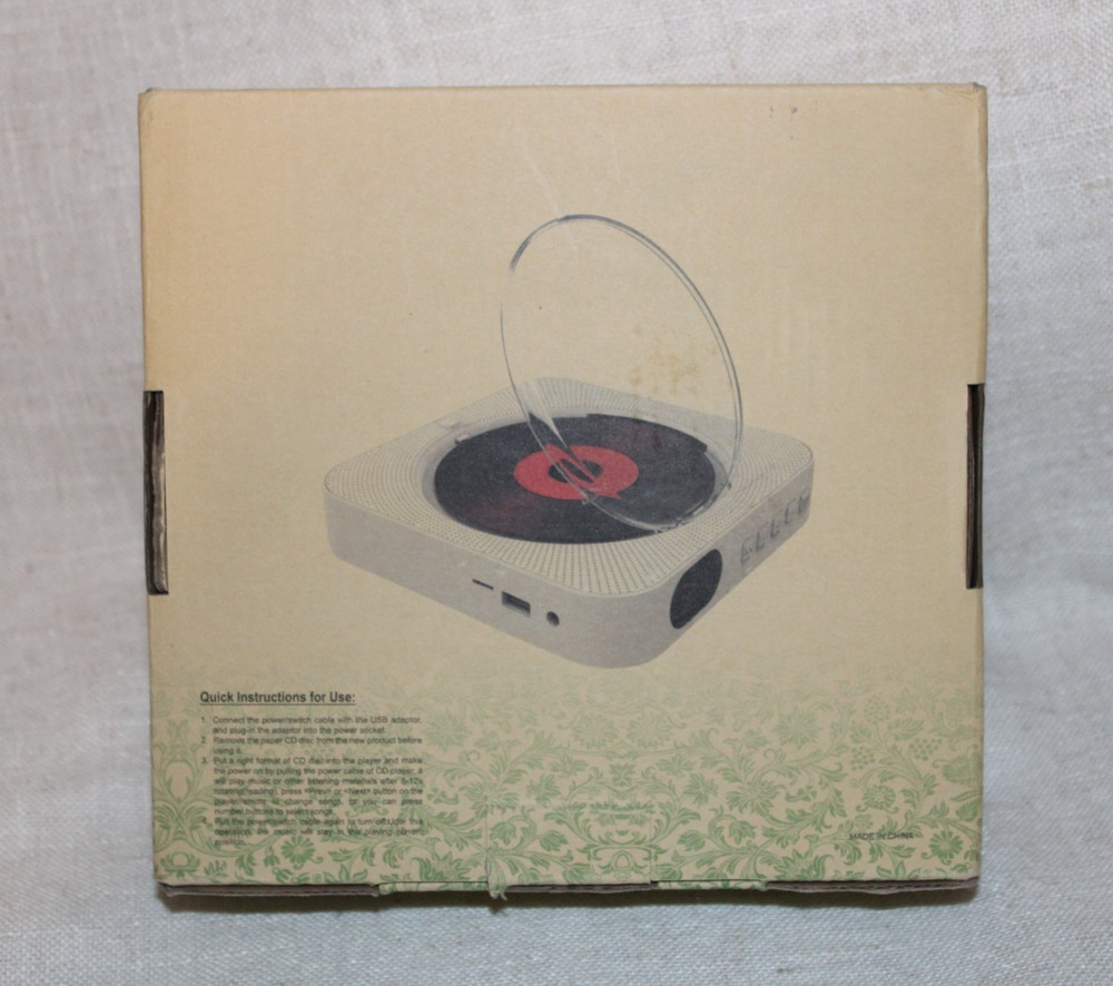 "Read" -- Portable Wall Mountable Bluetooth CD Player with Remote Control Green