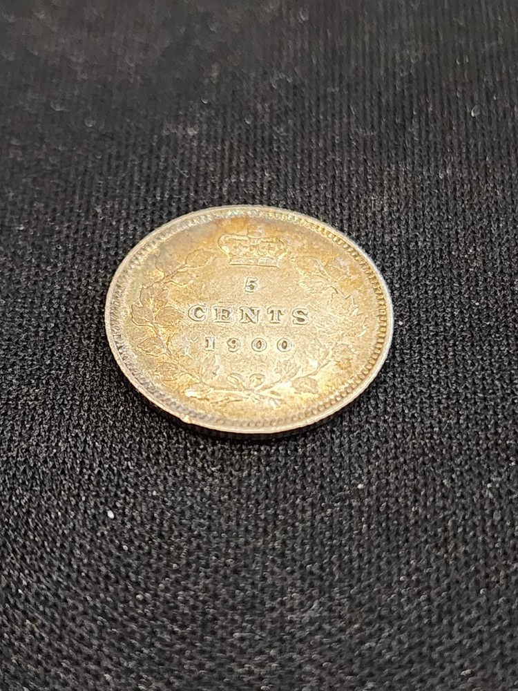 1900 Canada 5 Cents Oval 0 Silver Coin