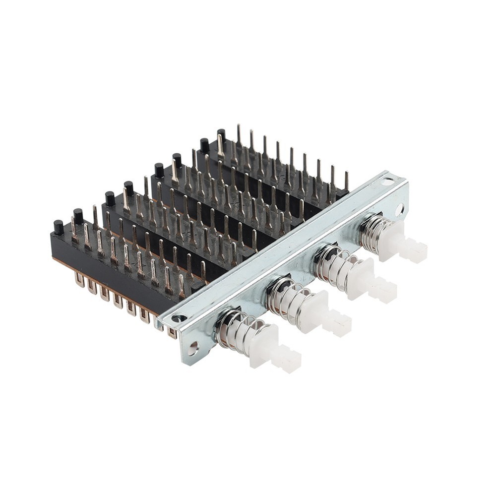 Interlock Push Button Switch Piano Type 18 Pin 4 Row