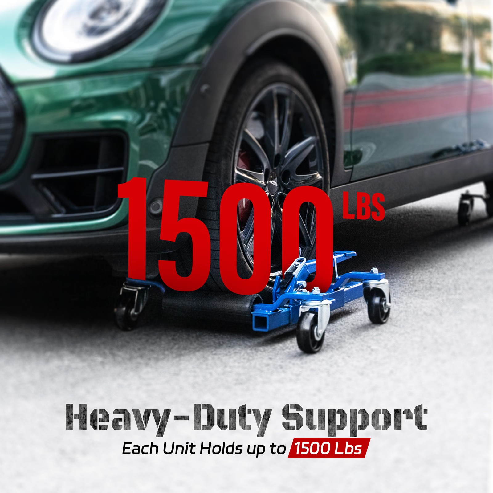 Car Dolly Jack Set of 2 Mechanical 1500-lbs Wheel Dolly for Vehicle Position