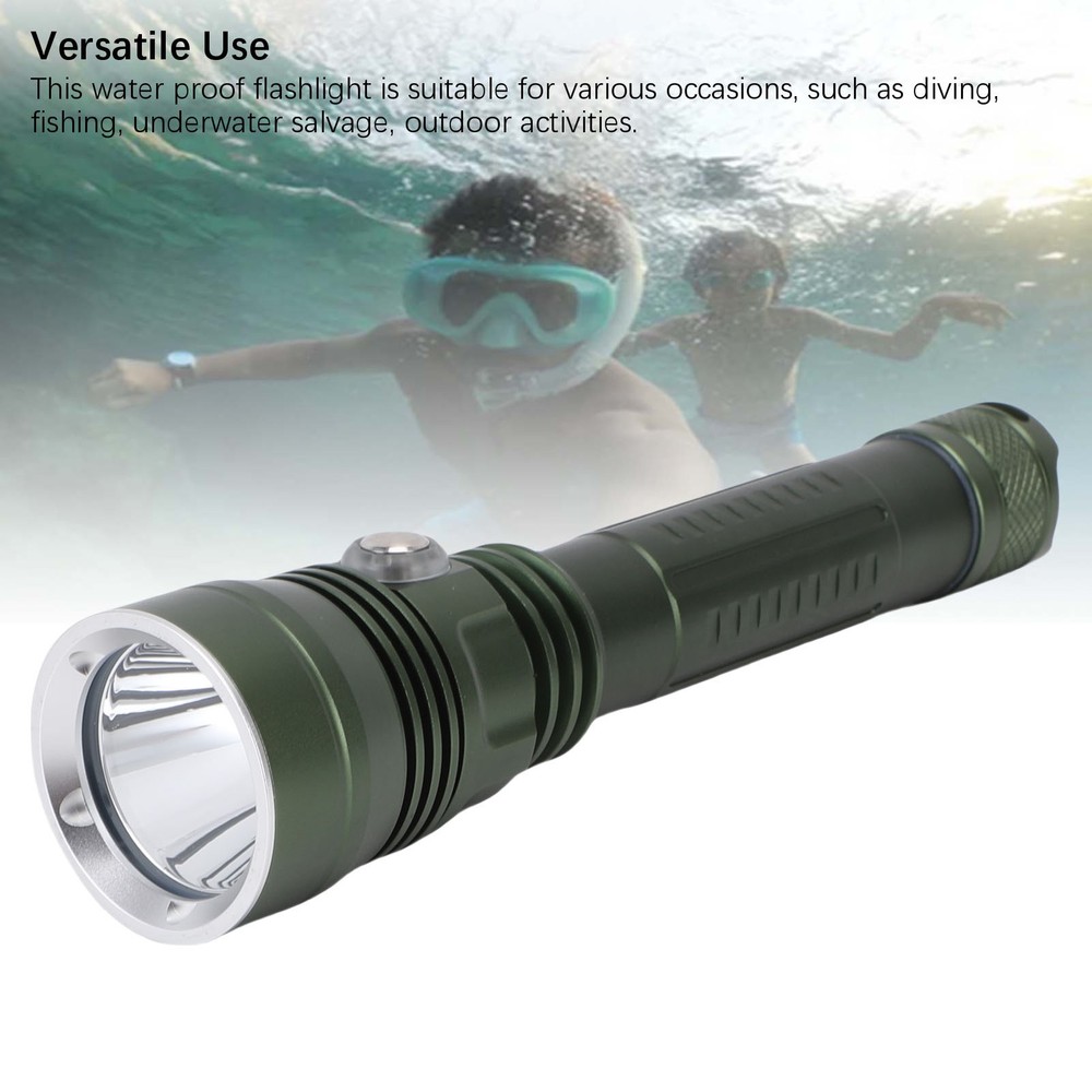 Diving Flashlight 80m Water Proof Dive Light Adjustable Brightness For Fish RRWI