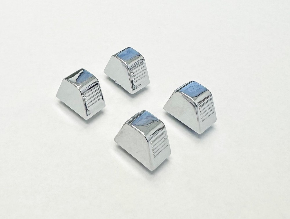65-89 GM Chrome Temperature Control Heater AC Fan Dash Vent Knobs Set