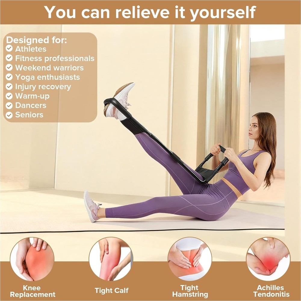Adjustable Hamstring Stretcher for Knee Extension & Pain – Multifunctional Le...